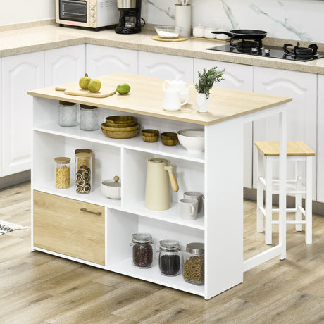 easycomfort easycomfort tavolo da bar moderno in mdf per 2 persone con 4 ripiani aperti e armadietto 116x79 5x91 cm