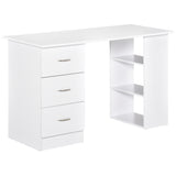 easycomfort easycomfort scrivania porta pc con 3 cassetti e 3 ripiani scrivania per camera e ufficio in legno 120x49x72cm bianco ean 8054111847582