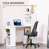easycomfort easycomfort scrivania computer con libreria salvaspazio tavolo da pranzo per ufficio e studio 120x55x120 cm bianco ean 8054144130781