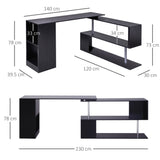 easycomfort easycomfort scrivania angolare per computer con scaffali girevole a 360forma l in legno ean 8054111846684