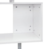 easycomfort easycomfort scrivania moderna angolare e girevole con libreria tavolo da pranzo in truciolato bianco 140x120x78 cm ean 8054144130217