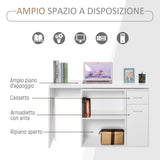 easycomfort easycomfort scrivania angolare con cassetti estraibile e scaffale girevole 360 bianca ean 8054111842532