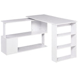 easycomfort easycomfort scrivania ad angolo con 5 ripiani 120 x 100 x 74 5cm bianca ean 8054111845861
