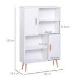 easycomfort easycomfort libreria scaffale multifunzionale salvaspazio con 2 porte da soggiorno pannelli particelle 80 x 23 5 x 123cm bianco ean 8054144132976