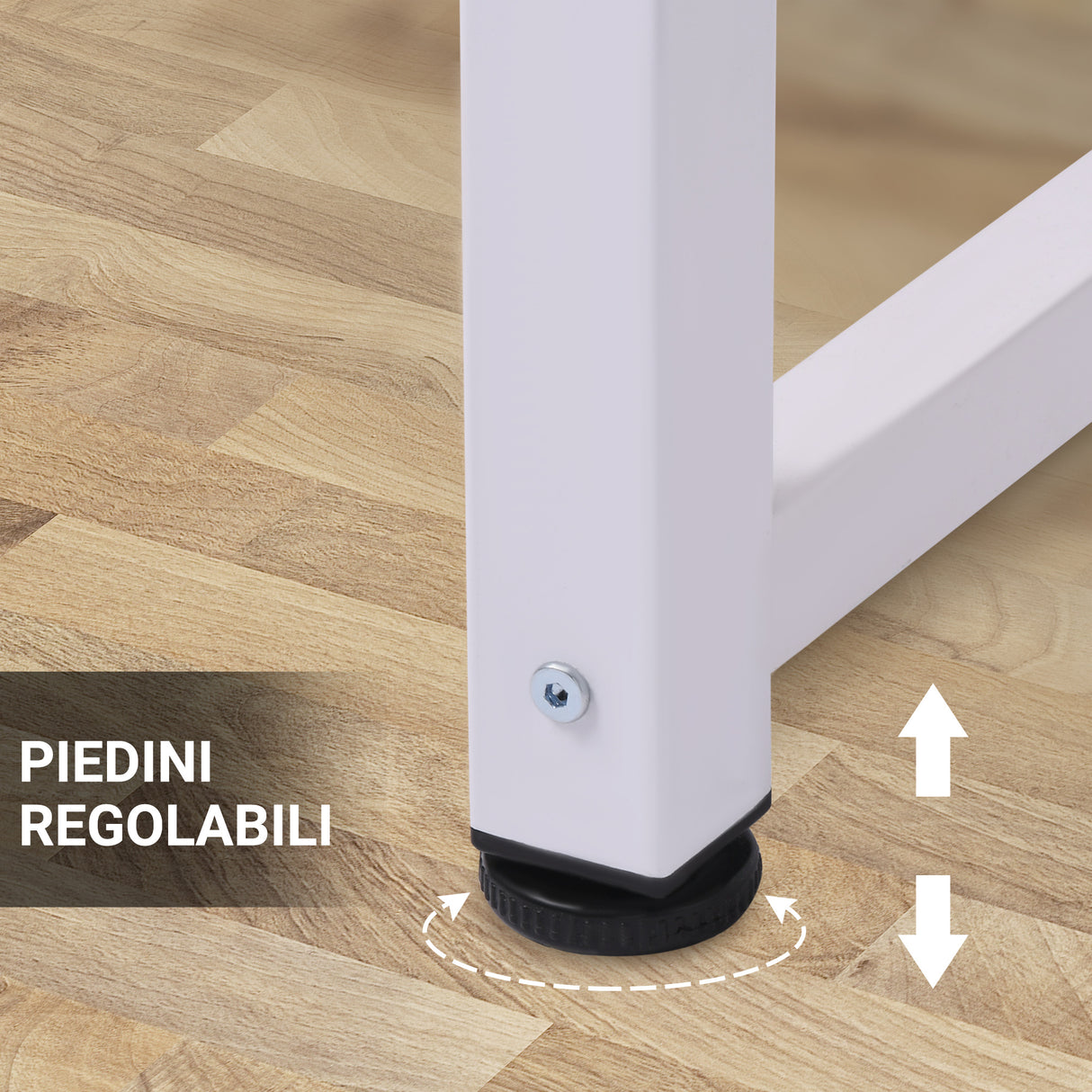 easycomfort easycomfort tavolo scrivania in legno mdf color rovere e gambe in metallo bianco ean 8054111849838