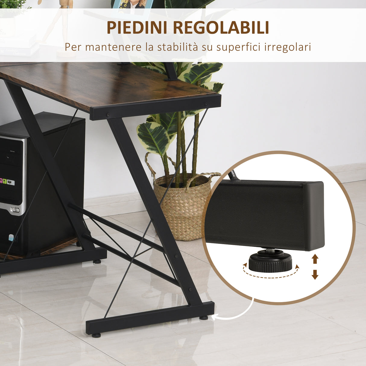 easycomfort easycomfort scrivania angolare reversibile per computer e pc in stile industriale per ufficio o camera in legno 155x115x91 5cm ean 8055776912721