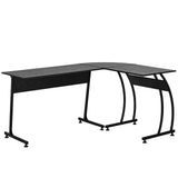 easycomfort easycomfort scrivania angolo in legno e metallo nera 112 5 x 152 x 74cm ean 8054144131795