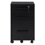 easycomfort easycomfort cassettiera portadocumenti da ufficio schedario con 3 cassetti e serratura in legno nero 39 2 x 40 x 65 4cm ean 8054111849296