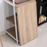 easycomfort easycomfort scrivania pieghevole con libreria salvaspazio in metallo bianco e legno mdf color rovere 106x48x128cm ean 8054144138176