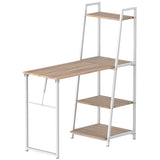 easycomfort easycomfort scrivania pieghevole con libreria salvaspazio in metallo bianco e legno mdf color rovere 106x48x128cm ean 8054144138176