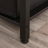 easycomfort easycomfort scrivania angolare per computer stile industriale con ripiano laterale nera ean 8054144130255
