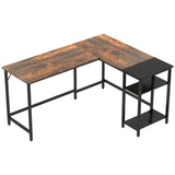 easycomfort easycomfort scrivania angolare per computer stile industriale con ripiano laterale nera ean 8054144130255