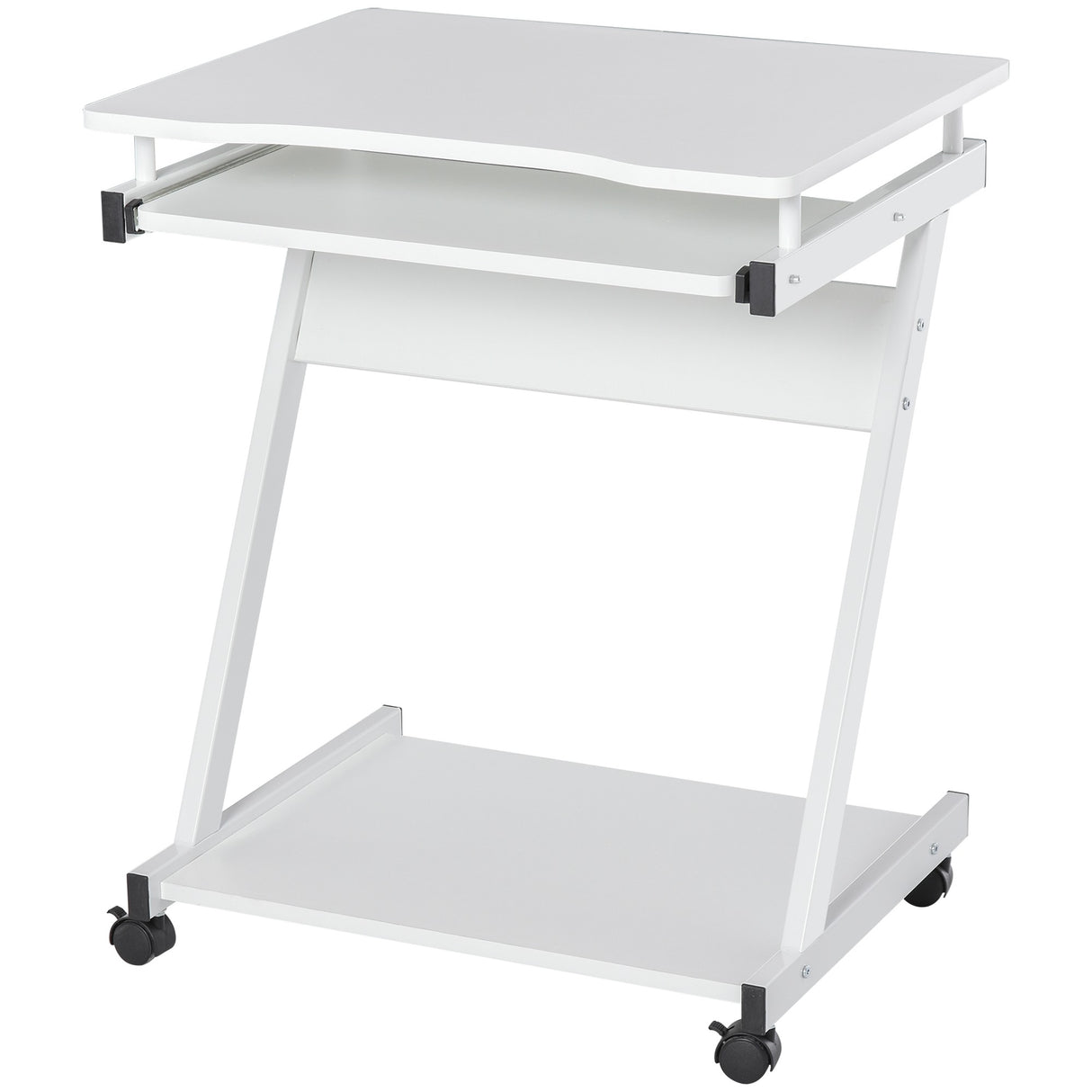 easycomfort easycomfort tavolo scrivania porta pc piano tastiera a scomparsa e 4 ruote bianco ean 8054111843423