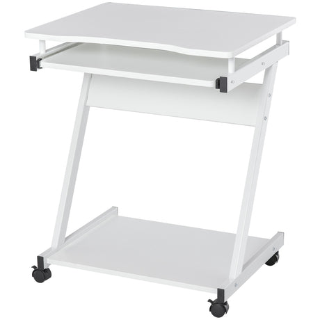easycomfort easycomfort tavolo scrivania porta pc piano tastiera a scomparsa e 4 ruote bianco ean 8054111843423