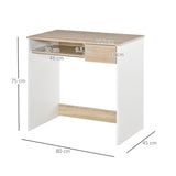 easycomfort easycomfort scrivania per pc con ripiano tastiera bianco rovere