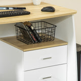 easycomfort easycomfort scrivania con cassettiera moderna in legno scrivania pc per camera e ufficio 110x55x75cm