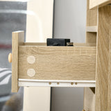 easycomfort easycomfort scrivania da pc per ufficio con scaffali cassetti e ripiano testiera in legno 125x60x74cm
