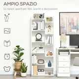 easycomfort easycomfort libreria moderna a 6 livelli con 11 scaffali aperti per studio e soggiorno 61x23x162 6 cm bianco