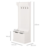 easycomfort easycomfort appendiabiti con panca contenitore in mdf per casa e ingresso max 100kg 71 5 x 39 5 x 170cm bianco ean 8054144139944