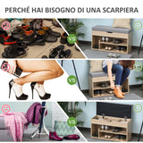 easycomfort easycomfort scarpiera 2 in 1 panca in legno con seduta imbottita e scomparto nascosto per entrataingresso 80 x 30 x 48cm ean 8054111843256