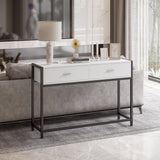 easycomfort easycomfort tavolo consolle per ingresso con 2 cassetti in legno bianco e metallo nero ean 8054144132648