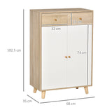 easycomfort easycomfort mobile scarpiera salvaspazio per 12 scarpe armadietto con 4 mensole e 2 cassetti 68x35x102 5cm color legno e bianco