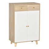 easycomfort easycomfort mobile scarpiera salvaspazio per 12 scarpe armadietto con 4 mensole e 2 cassetti 68x35x102 5cm color legno e bianco