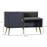 easycomfort easycomfort mobile scarpiera da ingresso con seduta imbottita e armadietto per 4 paia di scarpe 80x33x49cm grigio