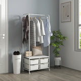 easycomfort easycomfort stand appendiabiti con scarpiera a 4 cesti e 8 ganci in acciaio e plastica 63x37x153 cm bianco