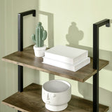 easycomfort easycomfort libreria a scala con 5 ripiani in stile industriale in legno e metallo 60x30x184 5cm marrone