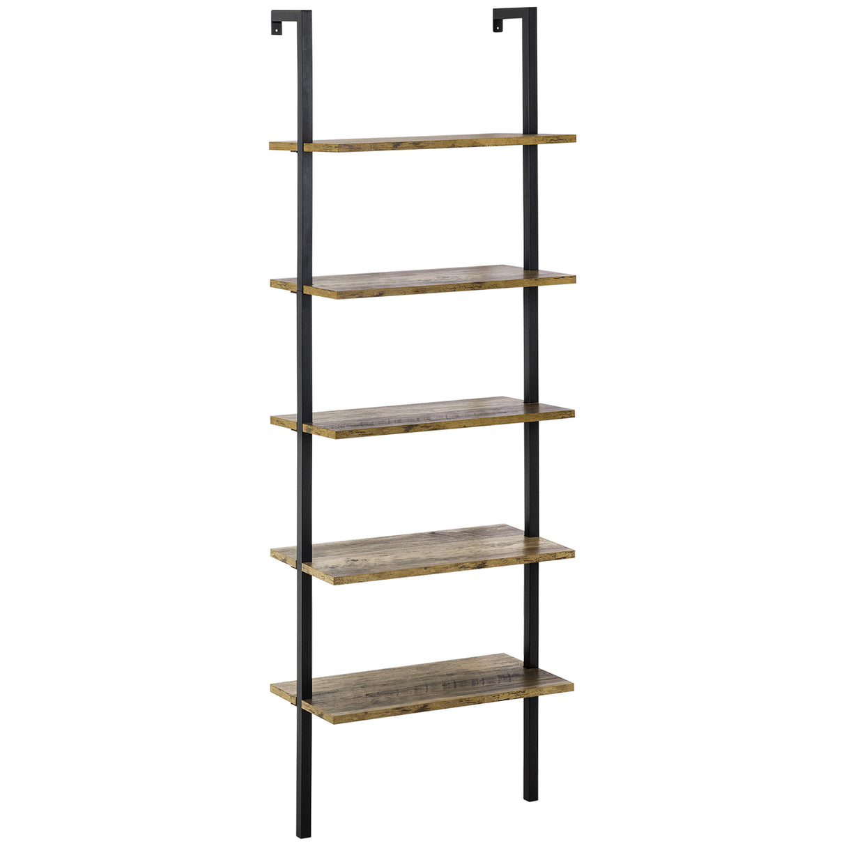 easycomfort easycomfort libreria a scala con 5 ripiani in stile industriale in legno e metallo 60x30x184 5cm marrone