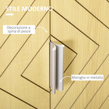 easycomfort easycomfort credenza moderna in legno mobiletto multiuso con ripiani per soggiorno camera o ingresso con 2 antine e mensola regolabile 60x40x80cm