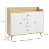 easycomfort easycomfort credenza moderna in truciolato e legno di pino con 3 cassetti e 2 armadietti a 2 livelli 90x32x80a cm