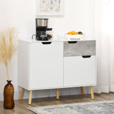 easycomfort easycomfort mobile da salotto con 2 armadietti a 2 ante e cassetto in truciolato e pino 98x39x81 5 cm grigio e bianco