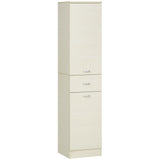 easycomfort easycomfort mobile bagno in legno con cassetto 2 armadietti e ripiani regolabili 34x34x150 cm color legno
