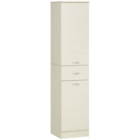 easycomfort easycomfort mobile bagno in legno con cassetto 2 armadietti e ripiani regolabili 34x34x150 cm color legno