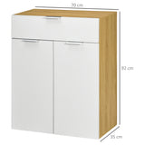easycomfort easycomfort mobile per soggiorno con armadietto e cassetto ripiani regolabili su 3 livelli 70x35x92cm bianco