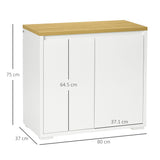 easycomfort easycomfort mobile multiuso con armadietto a 2 livelli in truciolato e ripiano regolabile 80x37x75cm