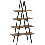 easycomfort easycomfort scaffale libreria 4 livelli in truciolato e acciaio ad a