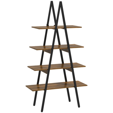 easycomfort easycomfort scaffale libreria 4 livelli in truciolato e acciaio ad a