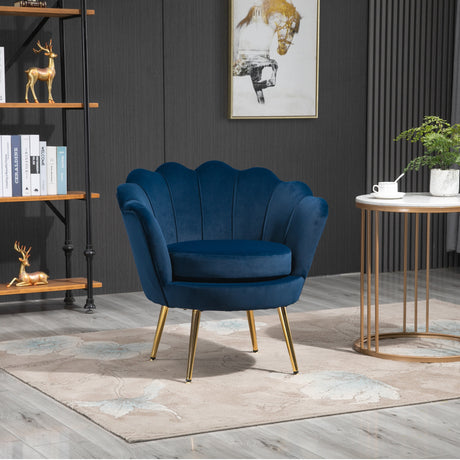 easycomfort easycomfort poltrona vintage di design in velluto blu poltroncina da camera con schienale alto 76x67x74cm