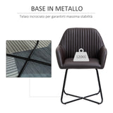 easycomfort easycomfort set 2 sedie moderne per sala da pranzo cucina o soggiorno sedie imbottite in similpelle marrone 60x56 5x85cm