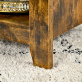 easycomfort easycomfort tavolino da salotto in stile industriale con vano contenitore e piano sollevabile in legno marrone rustico