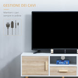easycomfort easycomfort mobile tv basso per tv max 46 con ripiano aperto cassetto e 2 armadietti in truciolato e pino 140x40x55 3 cm
