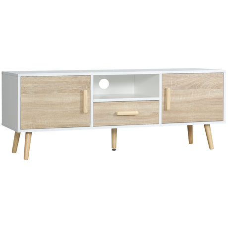 easycomfort easycomfort mobile tv basso per tv max 46 con ripiano aperto cassetto e 2 armadietti in truciolato e pino 140x40x55 3 cm
