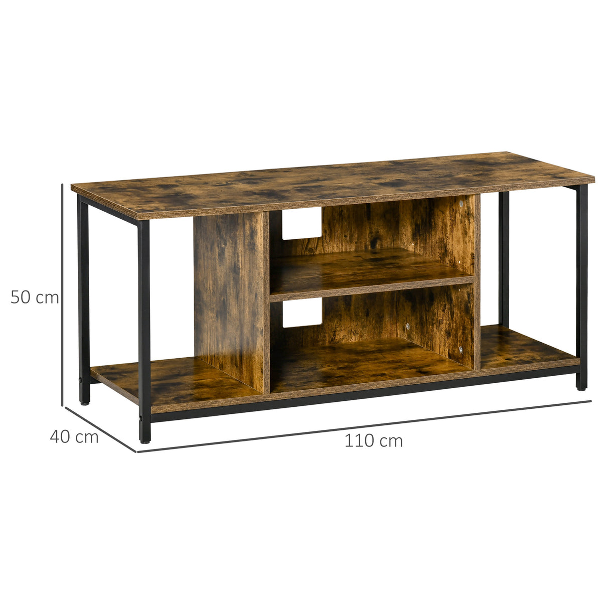 easycomfort easycomfort mobile tv da salotto in stile industriale legno e acciaio 110x40x50cm