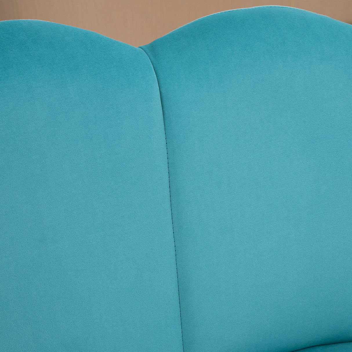 easycomfort easycomfort divano 2 posti in velluto con gambe in metallo e schienale a conchiglia 132x66x80cm verde