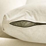 easycomfort easycomfort divano da 2 posti in legno di eucalipto e tessuto effetto lino con 2 cuscini 137x78x78 cm beige