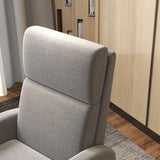 easycomfort easycomfort poltrona reclinabile 160 in tessuto effetto lino con braccioli quadrati 64x86x102 cm grigia