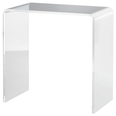 easycomfort easycomfort tavolino da salotto in acrilico a u con bordi lisci e angoli arrotondati 53 5x30 5x53 5 cm trasparente